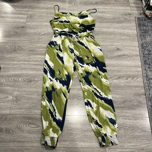 Ariella Lime & Navy Jumpsuit